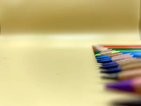 Zbliżenie Ołówki Kolorów Puste Miejsce Umieszczenia Tekstu — Zdjęcie stockowe