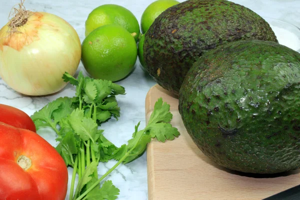Ingredients Necessary Make Guacamole — Fotografia de Stock