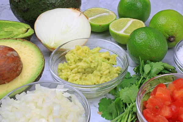 Ingredients Necessary Make Guacamole — Fotografia de Stock