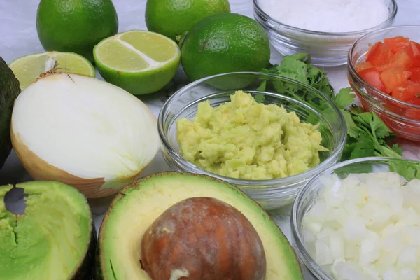 Ingredientes Necesarios Para Hacer Guacamole —  Fotos de Stock