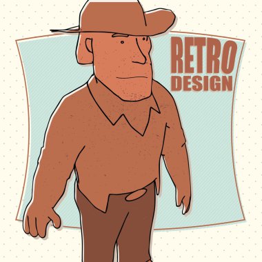 Komik kovboy vektör çizim