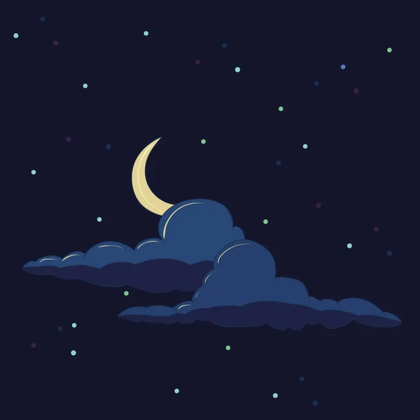 Moonlit nacht — Stockvector