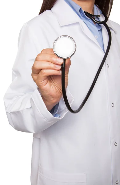 Woman Doctor Listening Stethoscope — Stock Photo, Image