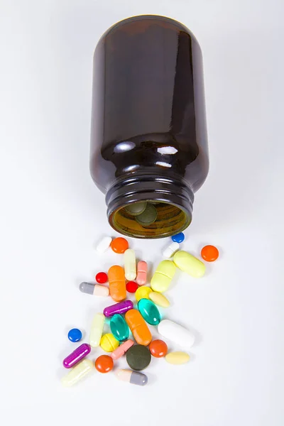 Montón Píldoras Medicinales Píldoras Cápsulas Coloridas — Foto de Stock