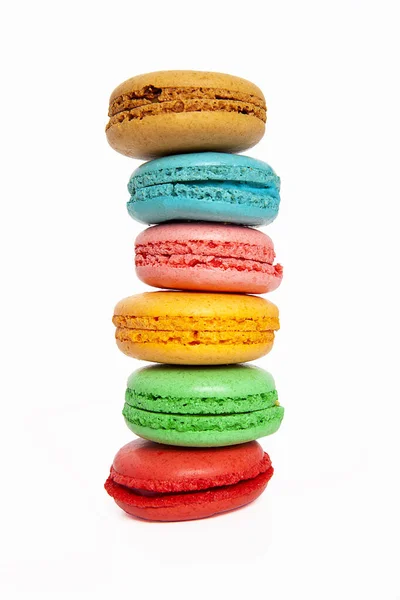 Macaron Dolce Colorato Sfondo Bianco Spuntini Dolci — Foto Stock