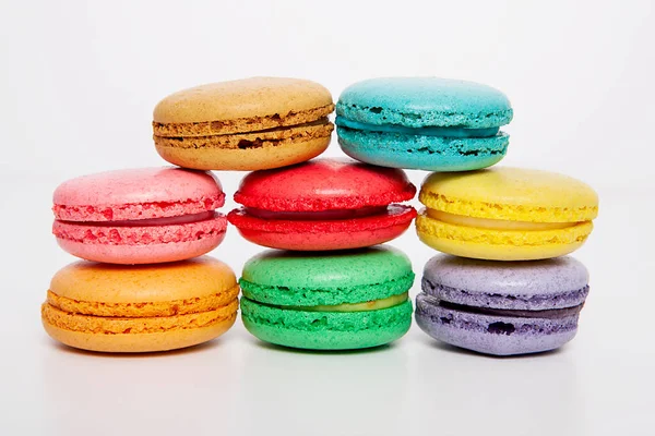 Sweet Colorful Macaron White Background Sweet Snacks — Stock Photo, Image