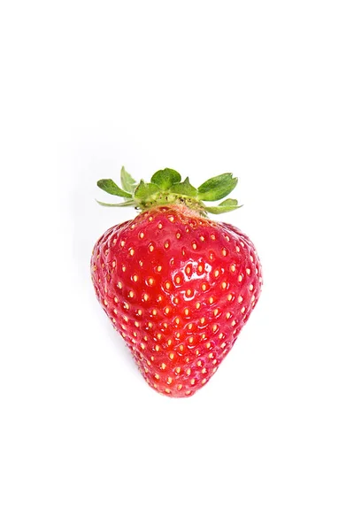 Hermosa Fresa Roja Fresca Sobre Fondo Blanco Conceptos Frutas Orgánicas — Foto de Stock