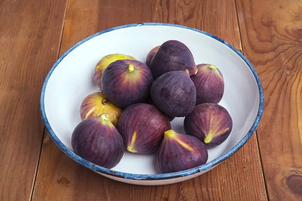 Fresh Fruits Figs Wooden Background — Stock Photo, Image