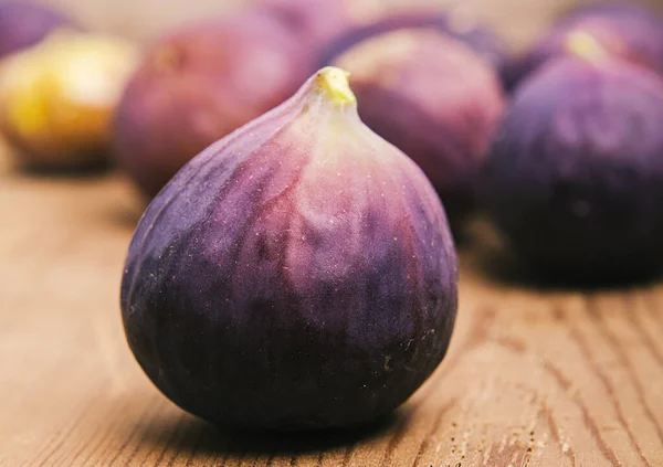 Fresh Fruits Figs Wooden Background — Stock Photo, Image