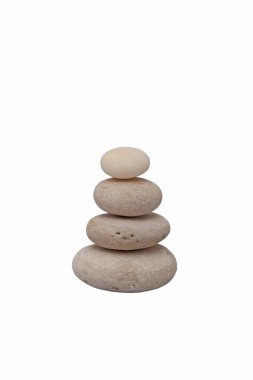 Beyaz arka planda beyaz spa taşları. Dekoratif taşlar.