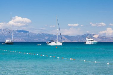 Gemi, tekne, deniz, kıyı şeridi, yaz manzarası.