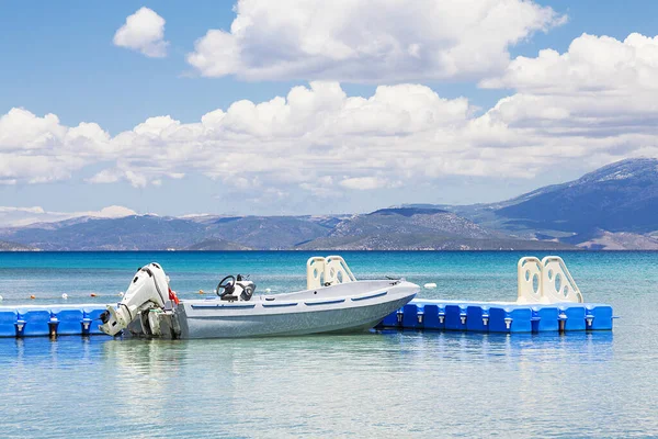 Strand Hav Sommar Och Roligt Koncept Brygga Stranden — Stockfoto