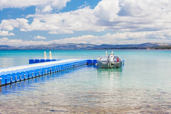 Plaj Deniz Yaz Eğlence Konsepti Sahildeki Iskele — Stok fotoğraf