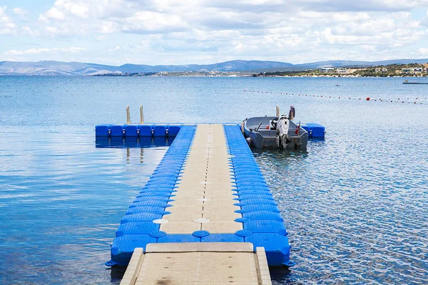 Plaj Deniz Yaz Eğlence Konsepti Sahildeki Iskele — Stok fotoğraf