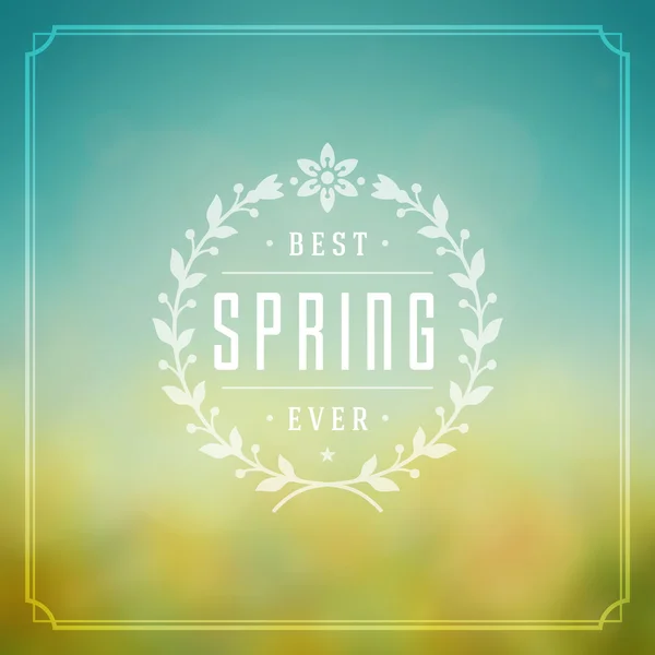 Spring Vector Typographic Poster or Greeting Card Design — Stock Vector