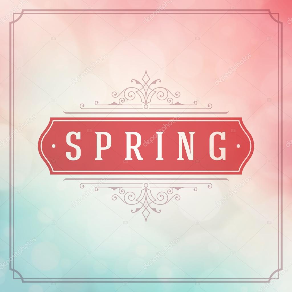Spring Vector Typographic Poster or Greeting Card Design.