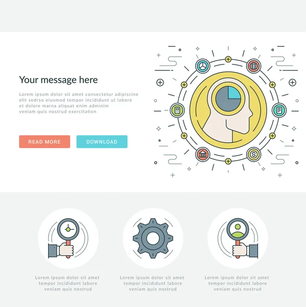 Flat line Business Meeting Concept Illustration vectorielle . — Image vectorielle