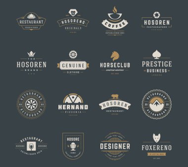 Vintage Logos Design Templates Set. Vector design elements, Logo Elements