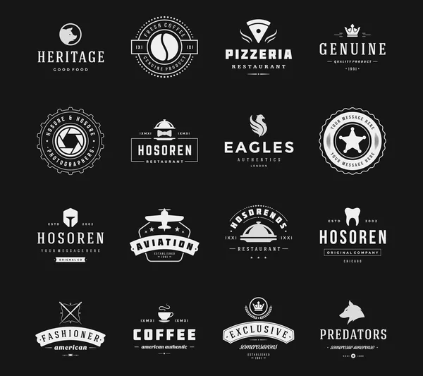 Набір шаблонів дизайну Vintage logos. Збірка елементів векторних логотипів — стоковий вектор