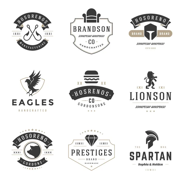 Vintage logo ontwerp sjablonen Set. Vector logo's elementen collectie — Stockvector