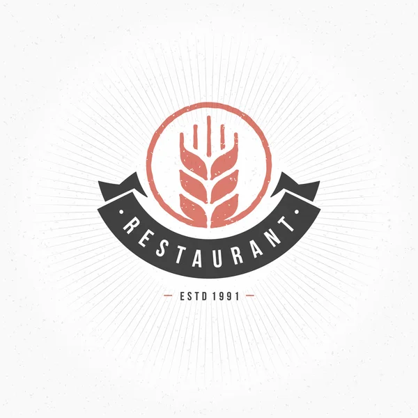 Modelo do logotipo do restaurante. Vector Design Elemento Estilo Vintage para Logotipo — Vetor de Stock