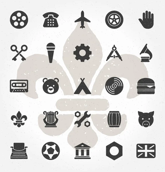 Retro Hand Drawn Logos Design Elements. Logos Icons, Logos Symbols — ストックベクタ