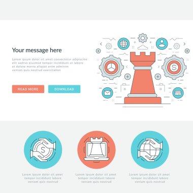 Düz çizgi İş Stratejisi Kavramı Vektör illüstrasyon.