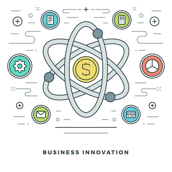 Flatline Business Innovations oder Forschungskonzept. Vektorillustration. — Stockvektor