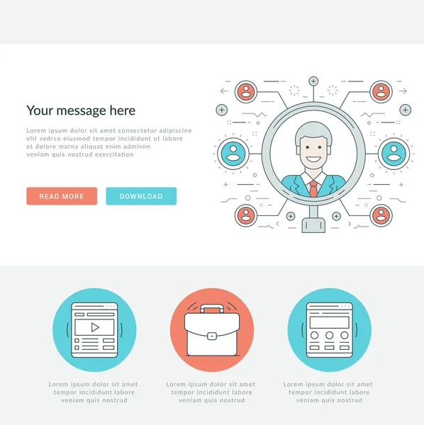 Düz çizgi arama çalışan kavramı vektör çizim.
