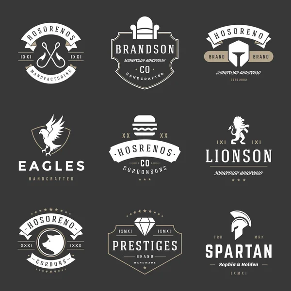 Набор винтажных логотипов. Коллекция элементов векторных логотипов — стоковый вектор