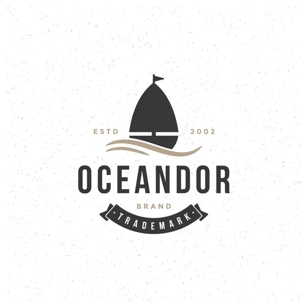 Yacht Design Element in Vintage stijl voor logo — Stockvector