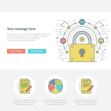 Düz çizgi iş kavramı Web sitesi başlık vektör çizim.