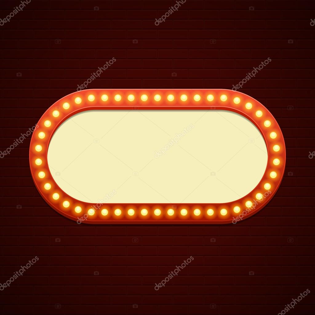 retro showtime sign design kino signage glühbirnen rahmen und und sign and design