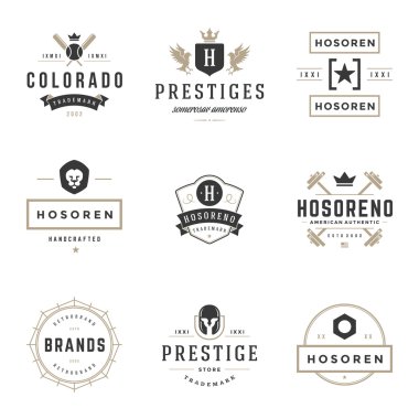 Vintage Logos Design Templates Set. Vector design elements, Logo Elements