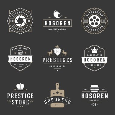Vintage Logos Design Templates Set. Vector design elements, Logo Elements