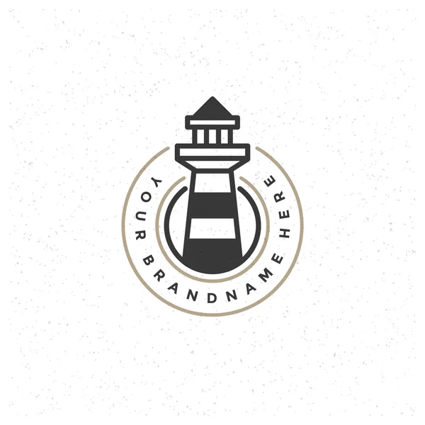 Lighthouse Design Element in Vintage Style for Logotype — Stock Vector