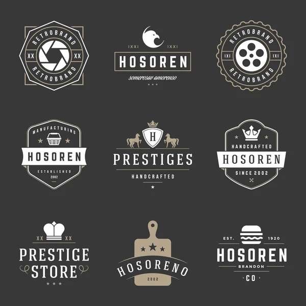 Conjunto de plantillas de diseño de logotipos vintage. Elementos de diseño vectorial, Elementos Logo — Vector de stock