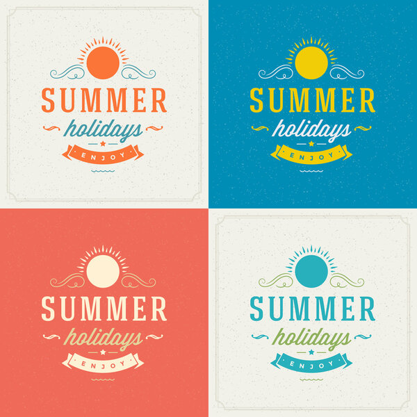 Лейблы или значки ретро-типографии и векторные фоны
