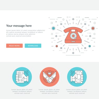 Düz çizgi iş kavramı Web sitesi başlık vektör çizim.