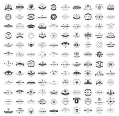 Vintage logo tasarım şablonları kümesi.