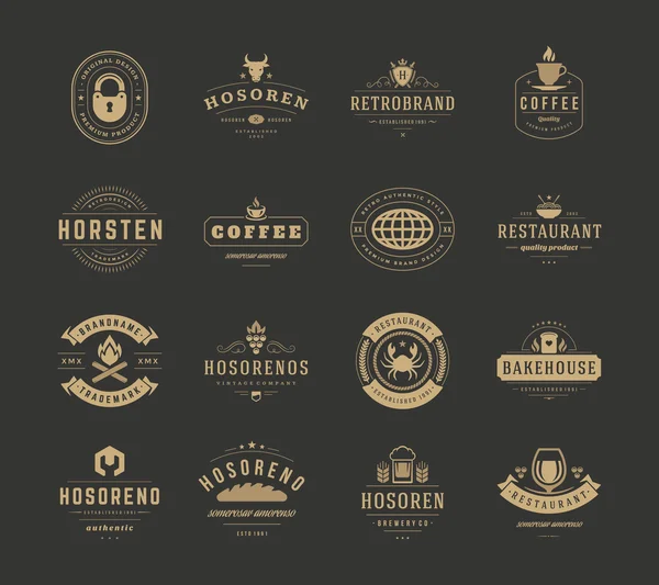 Conjunto de plantillas de diseño de logotipos vintage, elementos de diseño vectorial . — Vector de stock