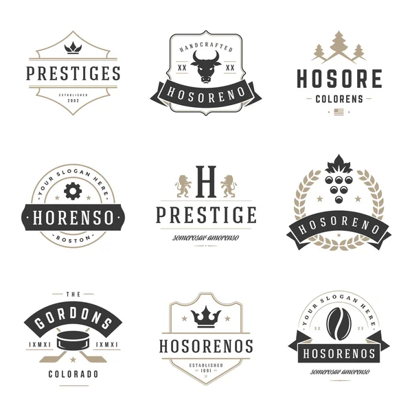 Conjunto de modelos de design de logotipos vintage. Elementos dos logotipos vetoriais —  Vetores de Stock