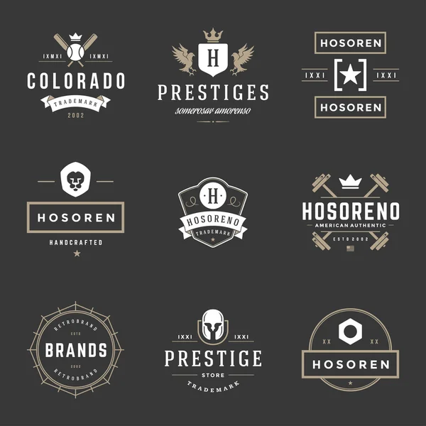 Conjunto de modelos de design de logotipos vintage —  Vetores de Stock