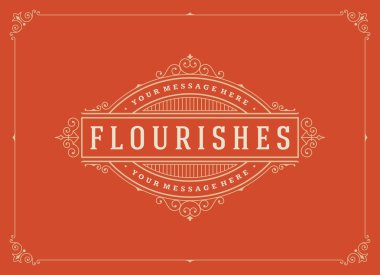 Vintage süsleme tebrik kartı vektör şablonu.