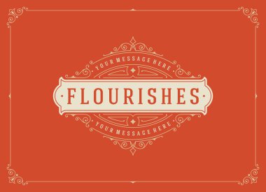 Vintage süsleme tebrik kartı vektör şablonu.