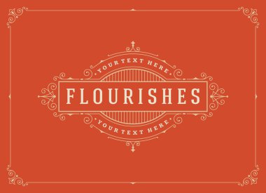 Vintage süsleme tebrik kartı vektör şablonu.