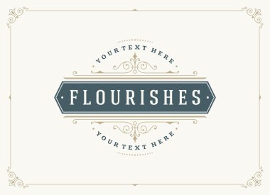 Vintage süsleme tebrik kartı vektör şablonu.