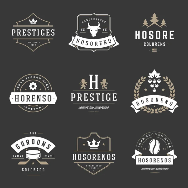 Conjunto de plantillas de diseño de logotipos vintage . — Vector de stock