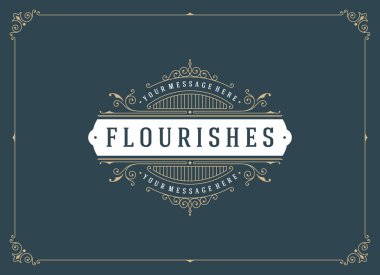 Vintage süsleme tebrik kartı vektör şablonu.