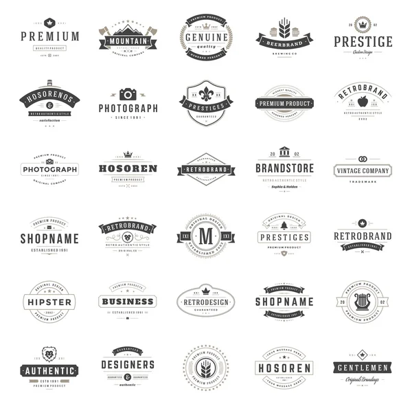 Conjunto de plantillas de diseño de logotipos vintage . — Archivo Imágenes Vectoriales